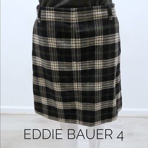 Eddie bauer 4 wool plaid skirt